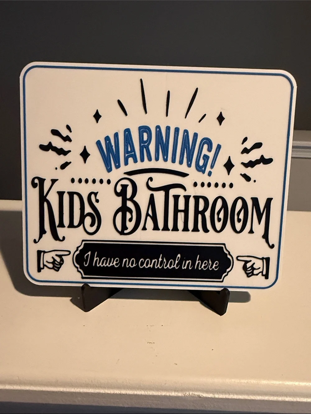 Funny Bathroom Humor- Set of 5 with display stands.